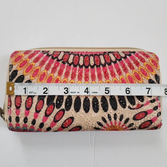 Peacock Strut Multicolored Zip Around Wallet Credit Card Organizer By 2 Chic - Picture 5 of 13